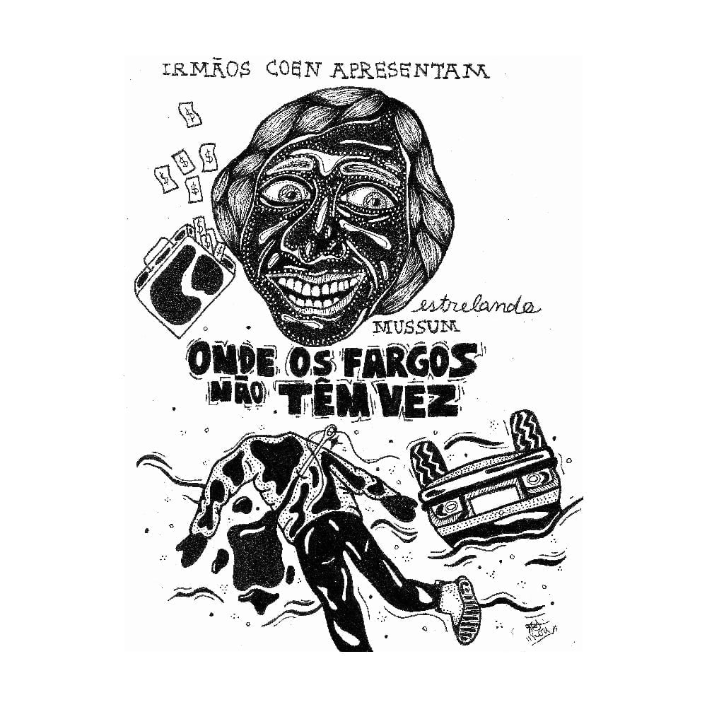 Ilustração de Gabriela Caivano para crítica de Luis Filipe Caivano sobre cinematografia dos Irmãos Coen