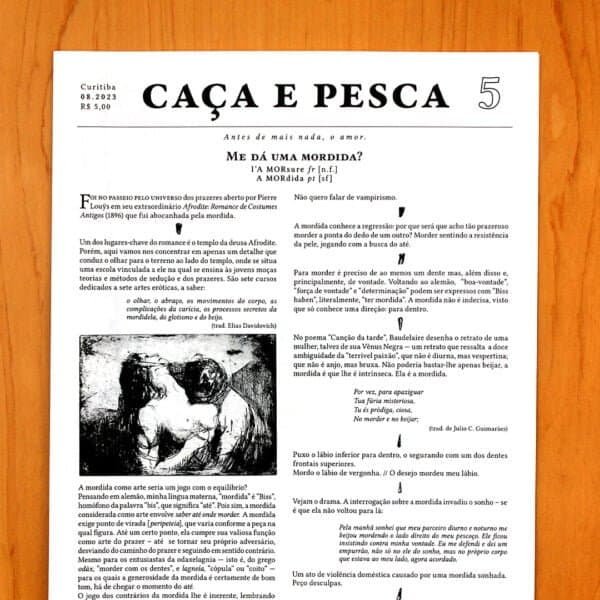 Quinta edição da Caça e Pesca, revista bimestral da Contravento Editorial