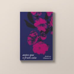 Capa de Antes que o fruto caia, romance de estreia de Andreas Chamorro. Capa por Leopoldo Cavalcante